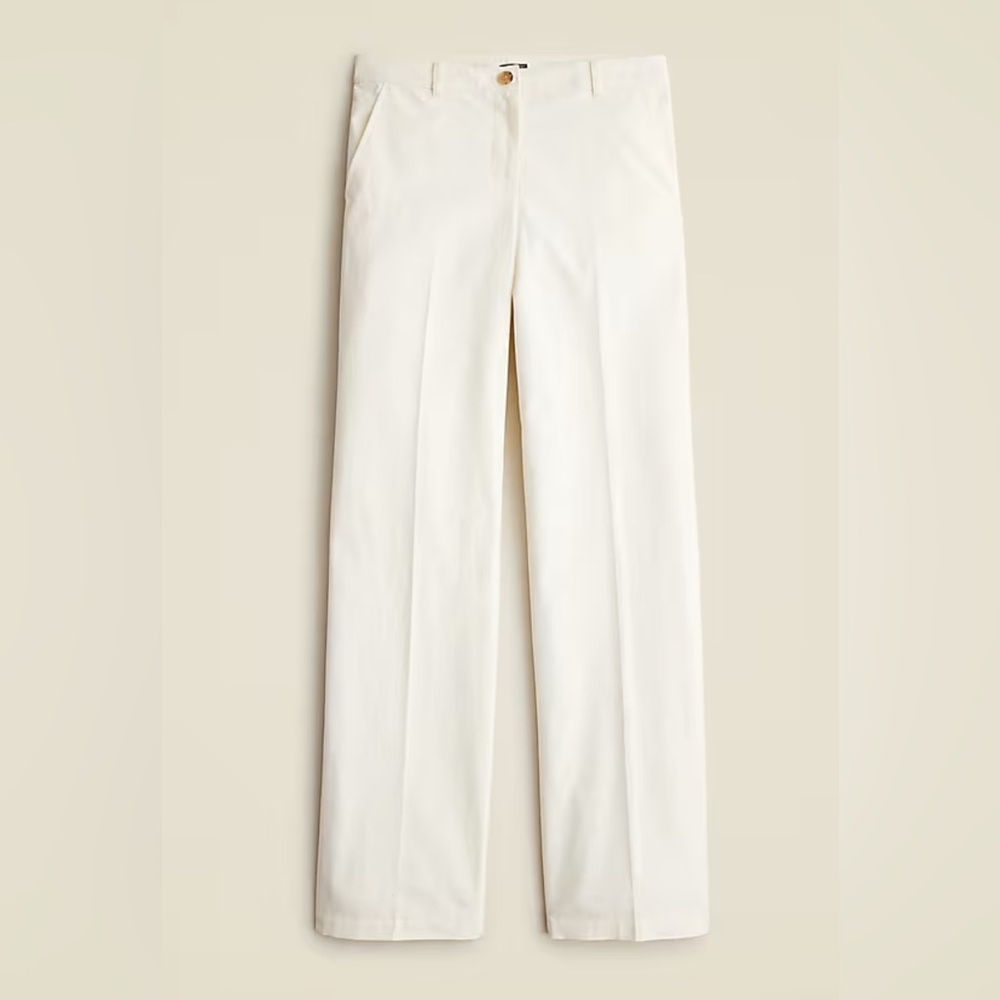 NWT JCREW Full-length wide-leg trouser in cotton blend